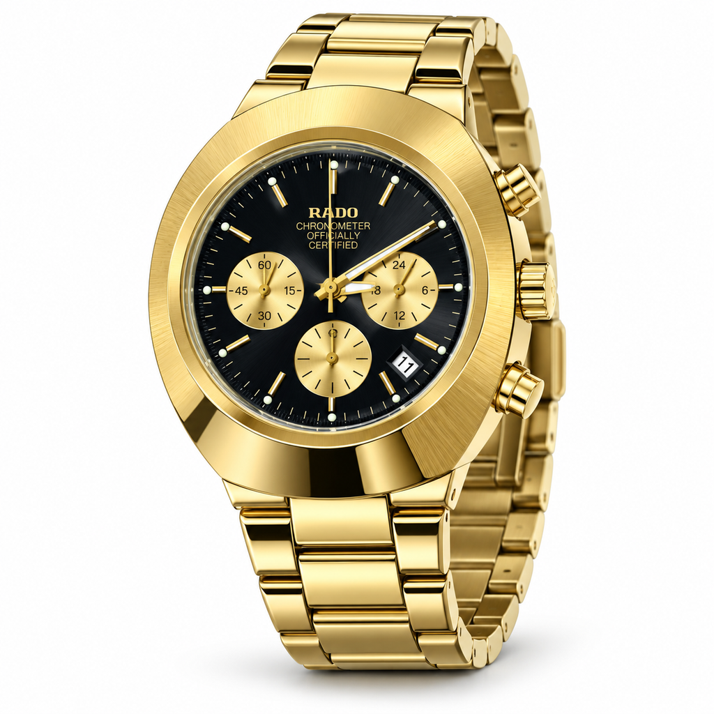 RADO Gold Chronograph Black Dial Men’s Watch