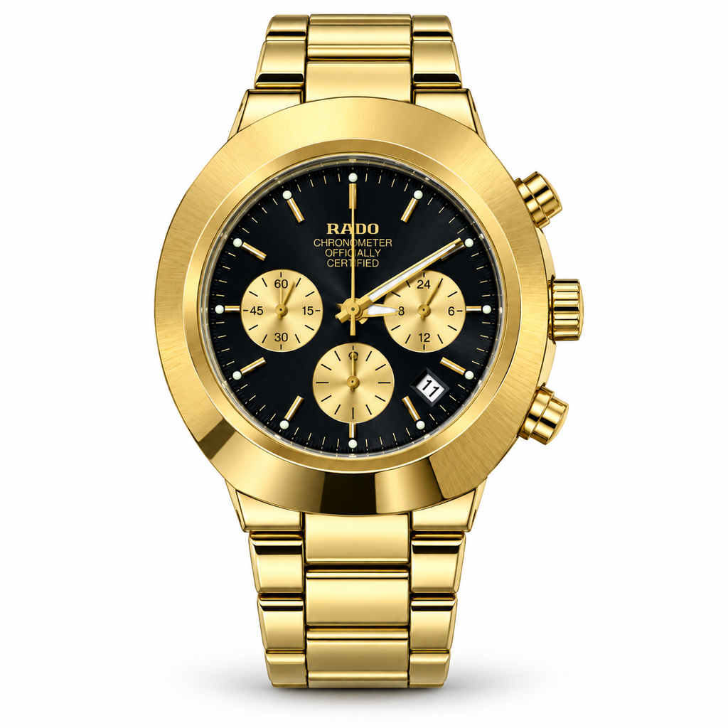 RADO Gold Chronograph Black Dial Men’s Watch
