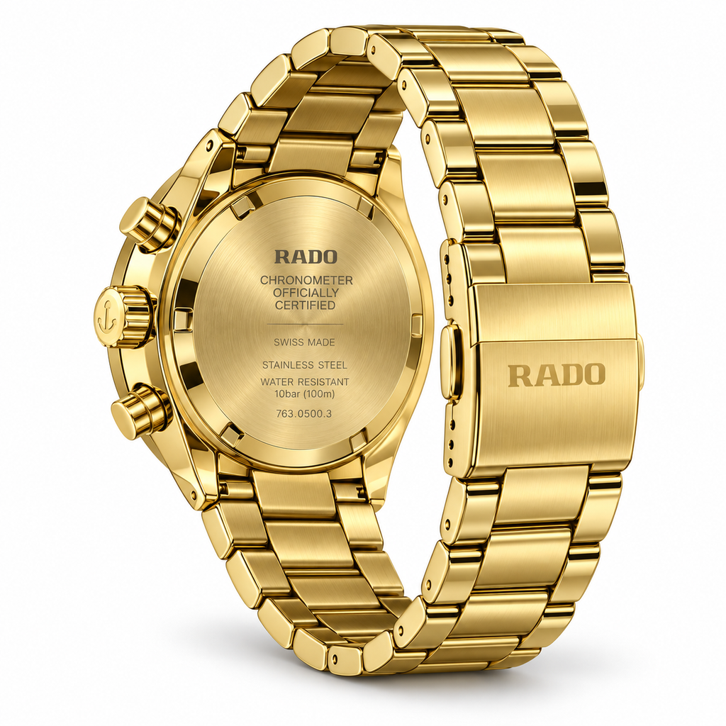 RADO Gold Chronograph Black Dial Men’s Watch
