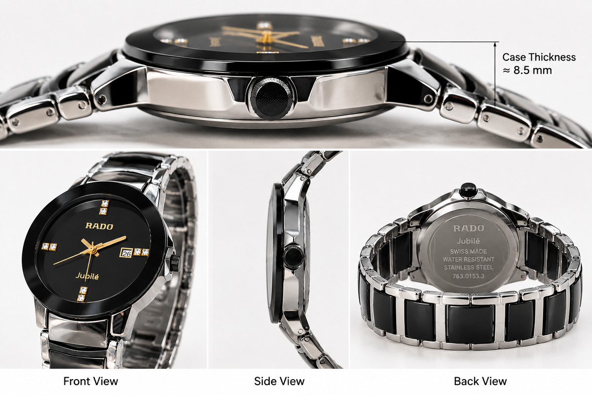 RADO Jubilé Luxury Black & Gold Watch – Premium Stainless Steel Bracelet