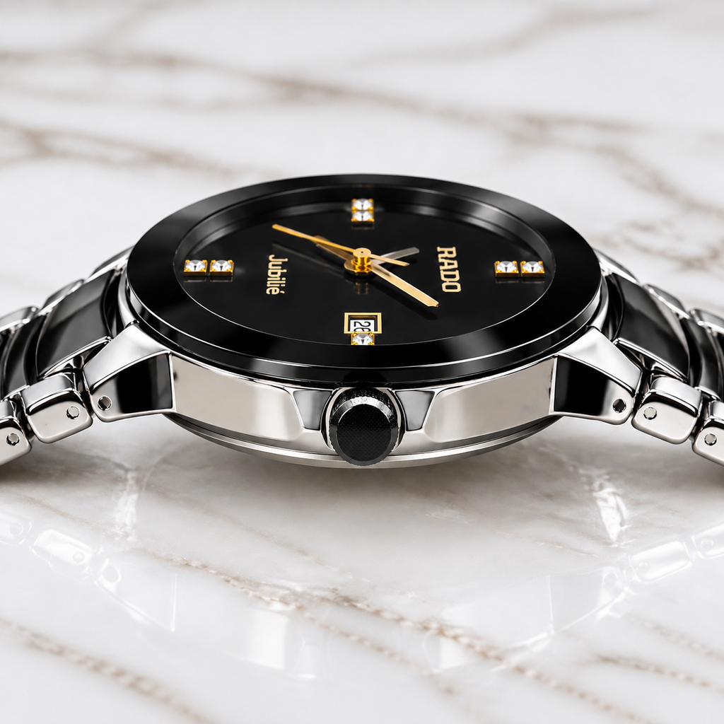 RADO Jubilé Luxury Black & Gold Watch – Premium Stainless Steel Bracelet