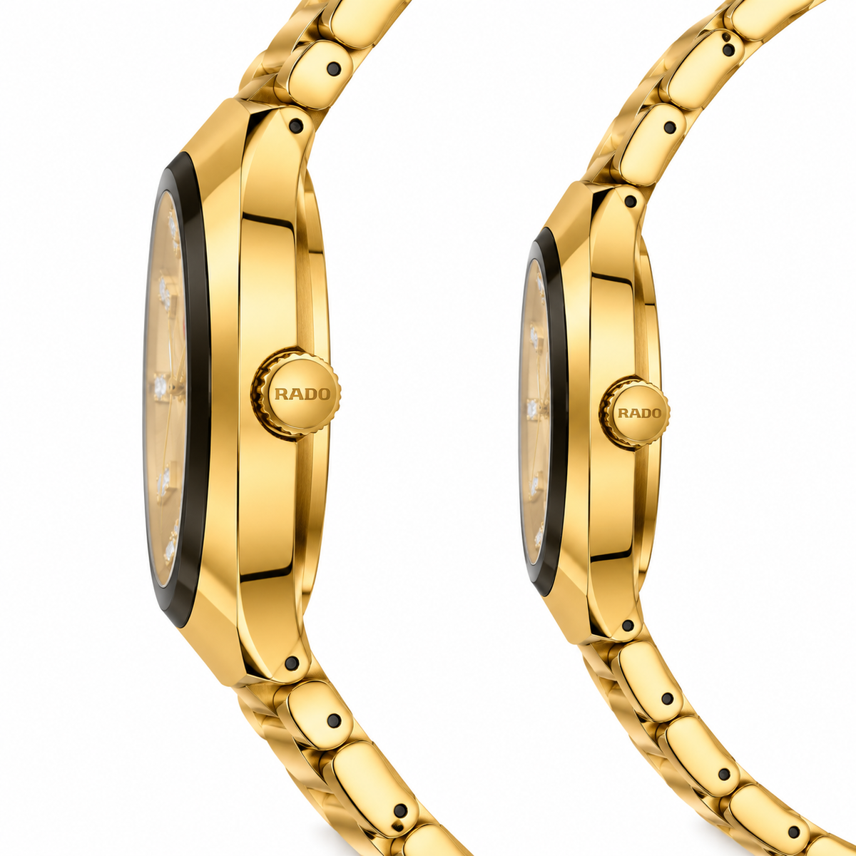 RADO DiaStar His & Hers Gold Watch Set – Luxury Matching Couple Watches